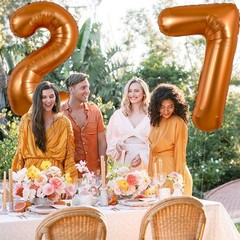 TONIFUL 40 Inch Orange Large Numbers Balloon 09 Birthday Party Decorations,Bi…