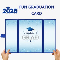 Blue Silver Grad Party Guest Book Alternative Class of 2026 Graduation Decor