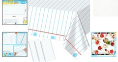 Disposable 54×108 Lined Notebook Tablecloths Set for School Party Celebrations