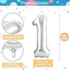 Number Balloons 16 Inch Mylar Foil Number 0-9 Balloons Set for Party Decorati…