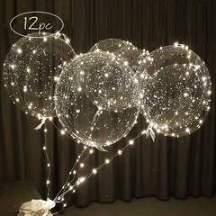 LED Light up Party Balloons with Batteries, 22 inch warm white Big Size Clear…