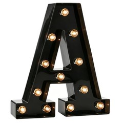 Black Light Up Marquee Letters Black Room Decor | LED Lighted Letters Letter A