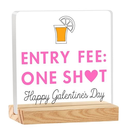Bar Desk Decor, Home Party Table Sign for Women Wife Friends, Galentine