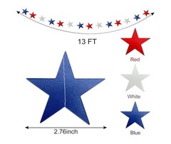 10 Pack 4th of July Decorations Red White and Blue Decoration Patriotic Garland