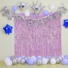 4 Pack Pink Tinsel Curtain Party Backdrop – 3.3 ft x 6.6 ft Sparkle Wavy Foil…