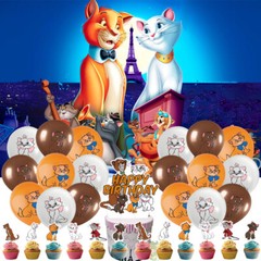 The Aristocats Party Supplies Set Plates Balloons Cake Toppers Banner Gift