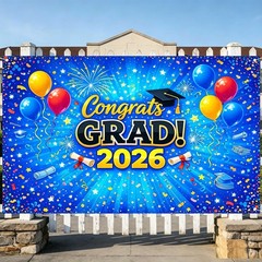 Class of 2026 Congrats Grad Prom Backdrop Party Photo Background Banner Decor