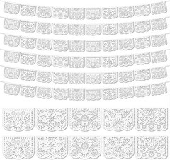 EggSun 6 Pack White Papel Picado Banner Mexican Party Wedding