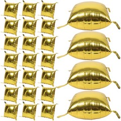50Pcs Durable Gold Square Foil Balloons Wall Backdrop for Graduation Party