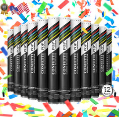 Electric Confetti Cannon Cartridges 12 PIECES 16″ Multicolor Poppers for Wedding