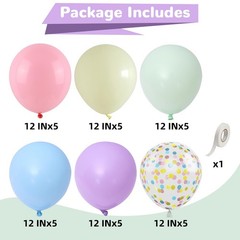 Pastel Balloons 12 Inch Macaron Pink Blue Green Purple Yellow Pastel Rainbow …