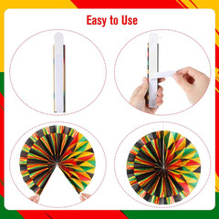 Black History Month Decorations Paper Fans Juneteenth Hanging Paper Fans Kente C
