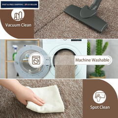 AROGAN Washable 2×6 Runner Rug for Hallway, 2′ x 6′ (Runner), Matte Brown