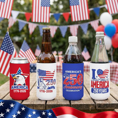 4Th of July Decorations Can Cooler Sleeves 250Th Anniversary Insulated Can Coole
