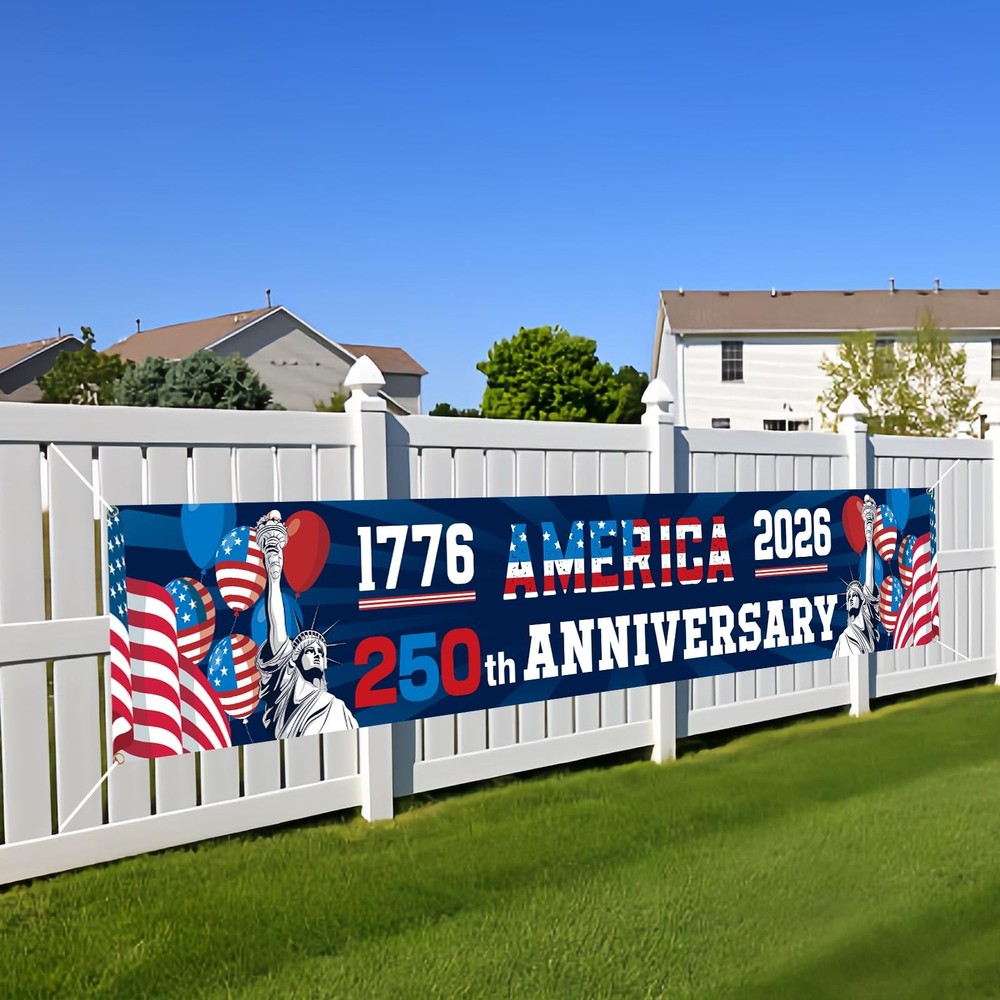 250th Anniversary American Banner Flag, 4th of July Decorations,17762026 USA …