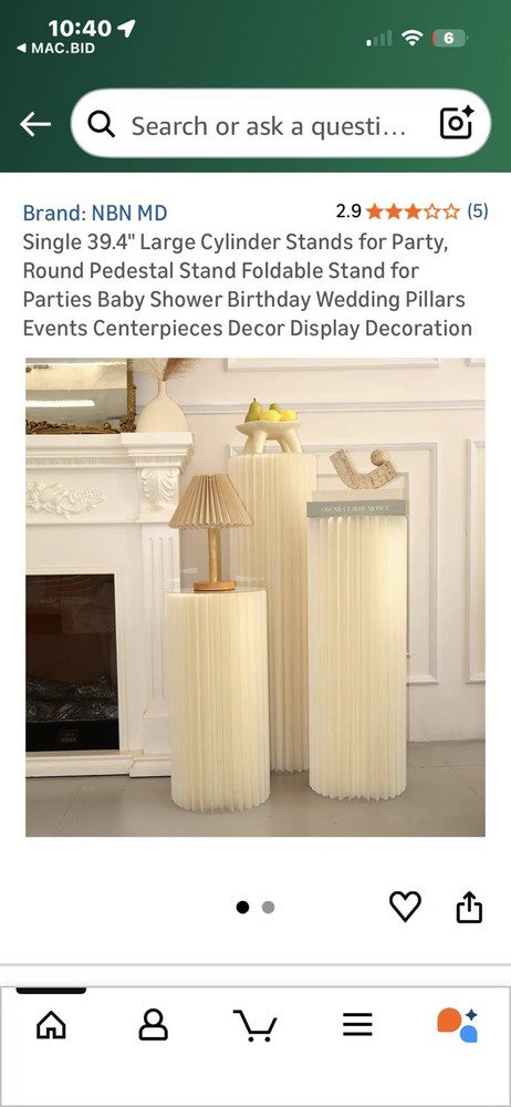 Single 39.4″ Large Cylinder Stands for Party,Round Pedestal Stand Foldable Stand