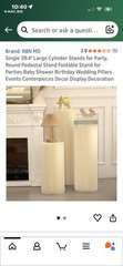Single 39.4″ Large Cylinder Stands for Party,Round Pedestal Stand Foldable Stand