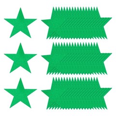 80 Pcs 6 Inch Double Printed Glitter Star Cutouts, Green
