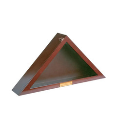 23 1/2″ x 16 1/2″ Personalized Triangle Flag Red Wood Display Case