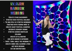 UV Event Decor , Black Light Party, Neon Glow , Stretch Decor, Dj Webbing