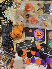 Bulk Halloween Decorations Set of 37 Pc, Decorating Party Pack, Spiders, Skull.