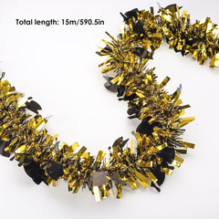 Graduation Decorations 2026, 50Ft Black and Gold Glitter Tinsel Garland, Class o
