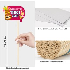 Luau Party Decorations Photo Booth Props Kit Hawaiian Themed Supplies 42 PCS