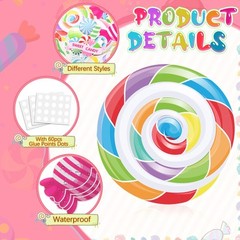 60 Pcs Candy Decorations Candy Cupcake Ice Cream Donut Cutouts Bulletin Board…