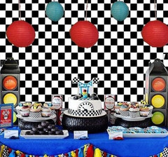 Cosplay Party Banner Checkered Flag Photography Backdrop Vinyl 7x5ft Photo Backg
