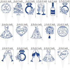 48pcs Something Blue Before I Do Theme Cupcake Toppers Something Blue Before I D