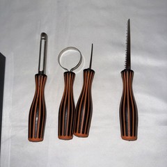 Pumpkin Jack-O-Lantern Carving Tools 4 Piece Metal & Plastic w Case Halloween