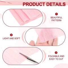 Crepe Paper Rolls DIY Decor 8.2ft Long 4 Inch Wide, Light Pink Pack of 2