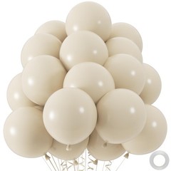 50pcs Sand White Balloons, 12inch White Sand Party Latex Balloon, Helium Ivor