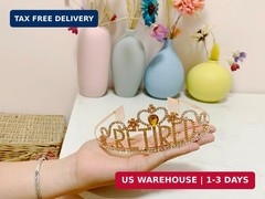 JETKONG Retirement Party Decorations Retired Tiara/Crown, Retired Sash for Women