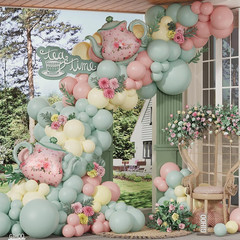Tea Party Decorations 139Pcs Pastel Tea Party Balloon Arch Garland Kit with Pink