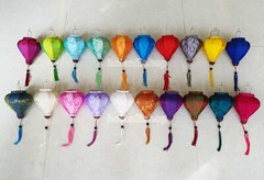 Set 20 Hoi An silk lanterns 10cm lanterns with 20 pattern colors – wedding gifts