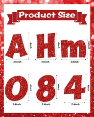 237 Pcs Cardboard Letters, Glitter Alphabet Cutouts, Display Decor, Red