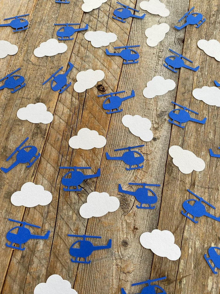 100Pcs Helicopter Table Decorations,Helicopter Cloud Table Confetti for Airplane