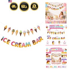 Ice Cream Garland Banner Party Decorations For Summer Birthdays Baby Shower