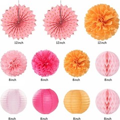 Hot-Pink Orange Fall Birthday Party-Decorations 21pcs Autumn Women Peach Happy