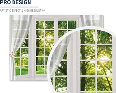 Window Scenery Photography Backdrop Floral Green Forest Natural Background Party
