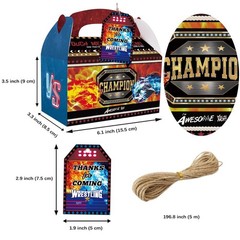 24 PCS Wrestling Party Favor Boxes with Thank You Tags – Boxing Theme Gift Bags