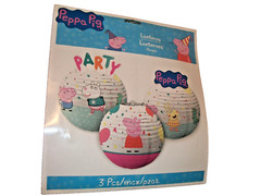 Peppa Pig Theme Birthday Party Decorations, 3 Lanterns, 16 mini Hats (B68)