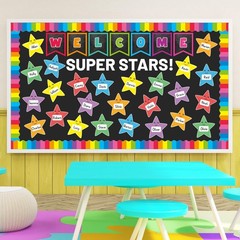 36 PCS Colorful Star Cutouts Student Bulletin Board Decorations Name Tags