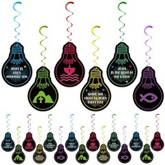 24 Pack 2026 VBS Party Decorations Light Bulb Spiral Hanging Decorations Jesu…