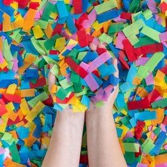 Biodegradable Confetti 1 lb Multicolor 2″ x 3/4″ Rectangular for Cannons