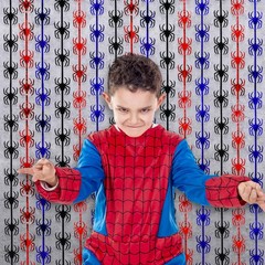 Bupelo Spider Web 39.6″W x 79.2″L (Pack of 2), Red Black, and Blue