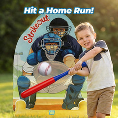 Kids Inflatable Baseball Pool Toy, Fun Swimming Pool Soft Ball Toss Game, Outdoo