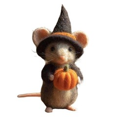 Handmade Wool Felt Mouse Figurine 2CUnique Halloween Gift Hot-