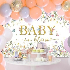 Avezano Baby in Bloom Backdrop Wildflower Baby Shower Party Decorations Water…